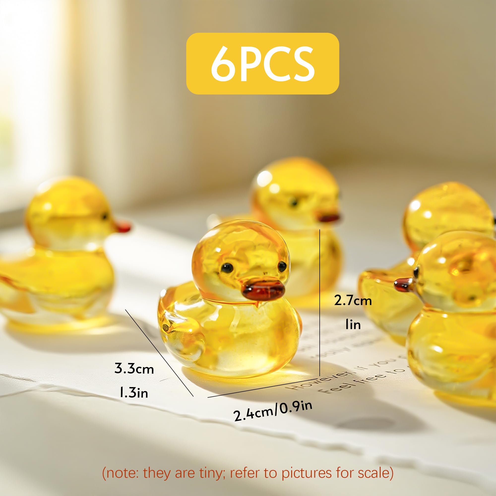 Amazon.com: H&D HYALINE & DORA 6 Pcs Mini Yellow Glass Duck